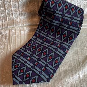 Geometric Purple Grey Red Oleg Cassini Tie
